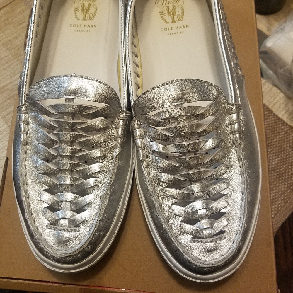 Silver loafers